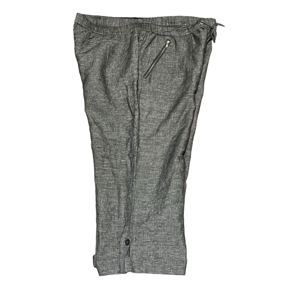 New York & Company Linen Blend Cropped Pants Relaxed-Fit Pull-On Capris Medium - Picture 7 of 11